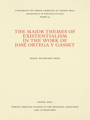 cover image of The Major Themes of Existentialism in the Work of José Ortega y Gasset